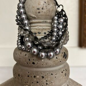 Premier Designs Multi-Strands Toggle Bracelet chain faux pearl 8”